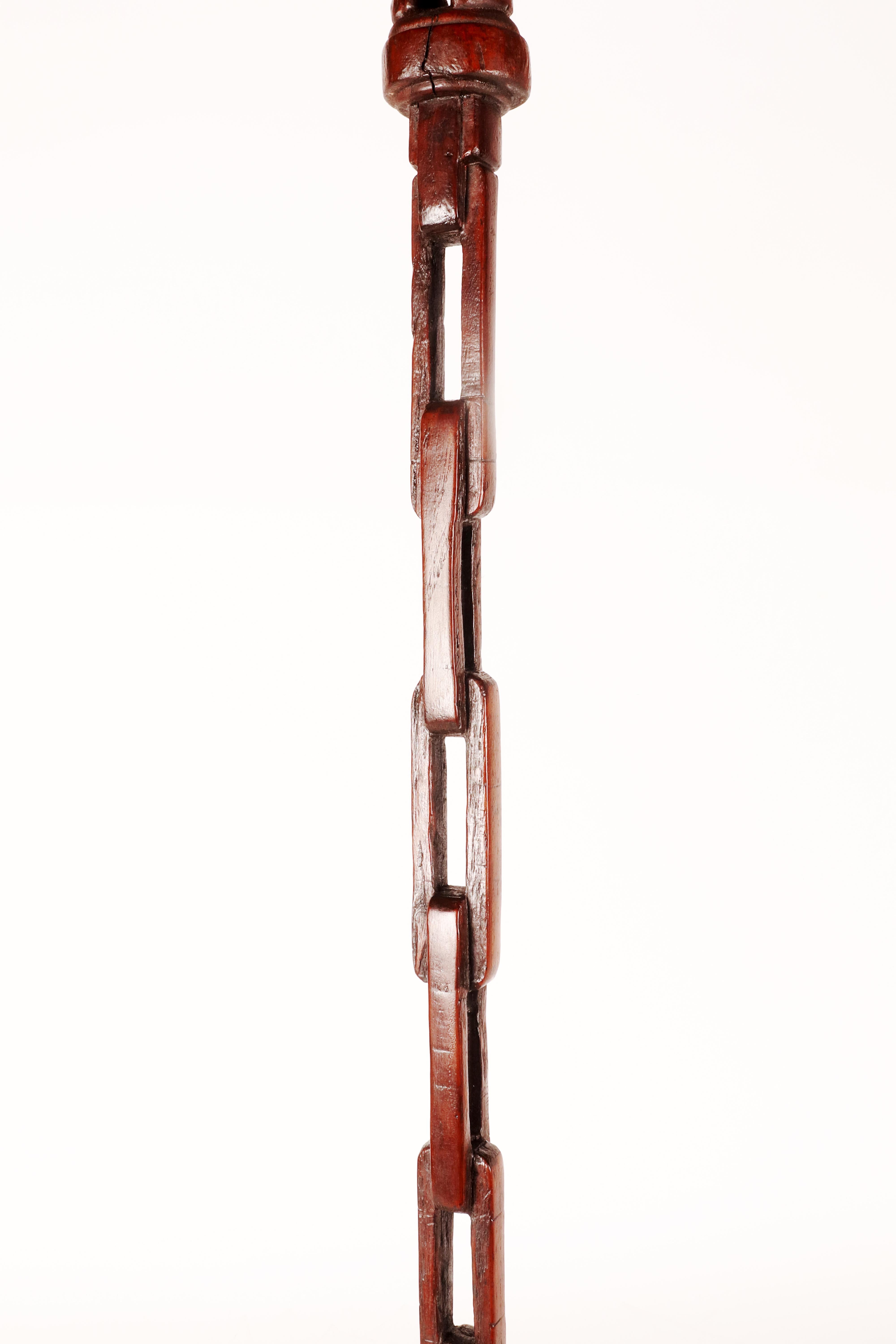 Canne d'art populaire représentant un homme sur un manche en forme de chaîne, États-Unis, années 1880. en vente 9