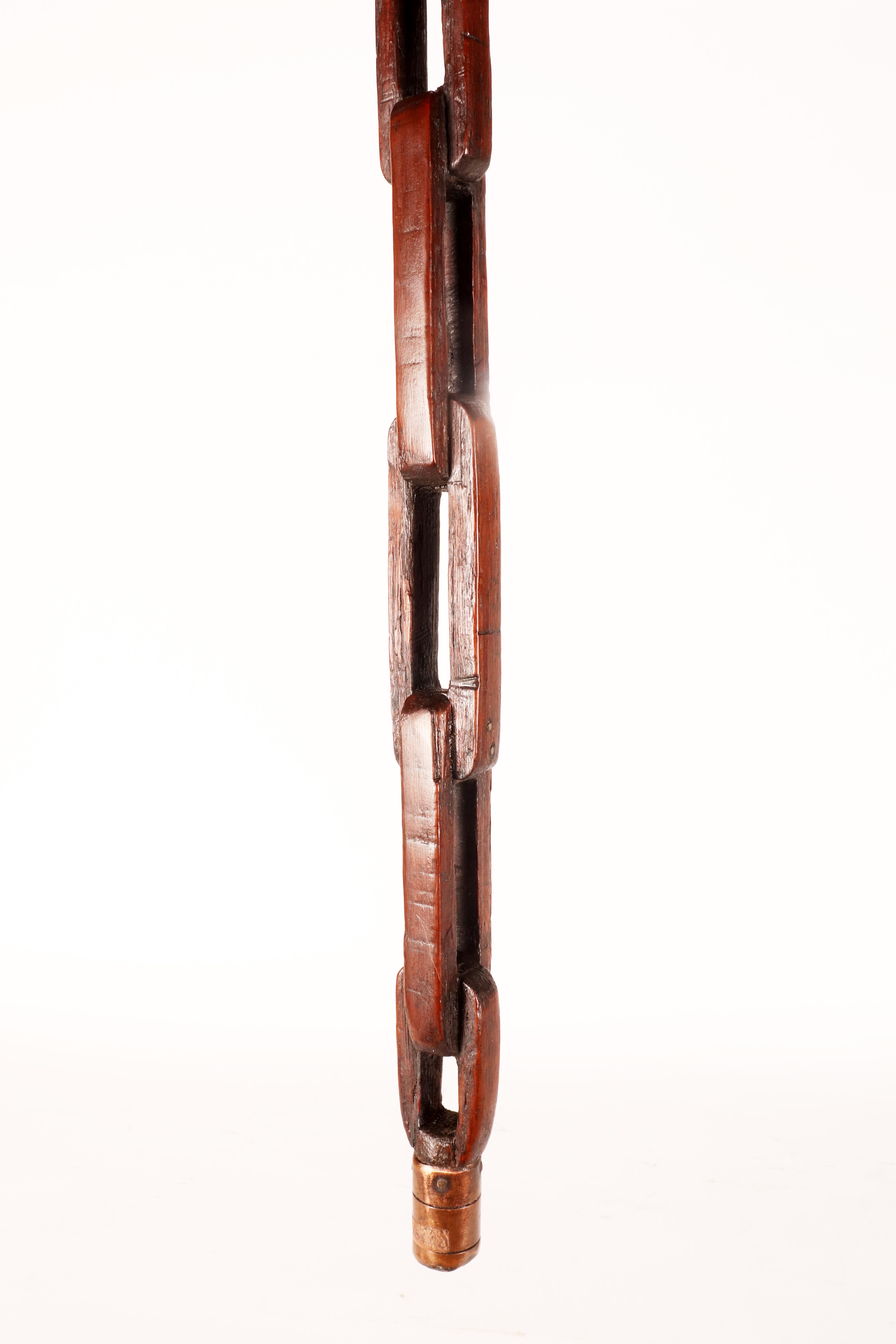 Canne d'art populaire représentant un homme sur un manche en forme de chaîne, États-Unis, années 1880. en vente 12