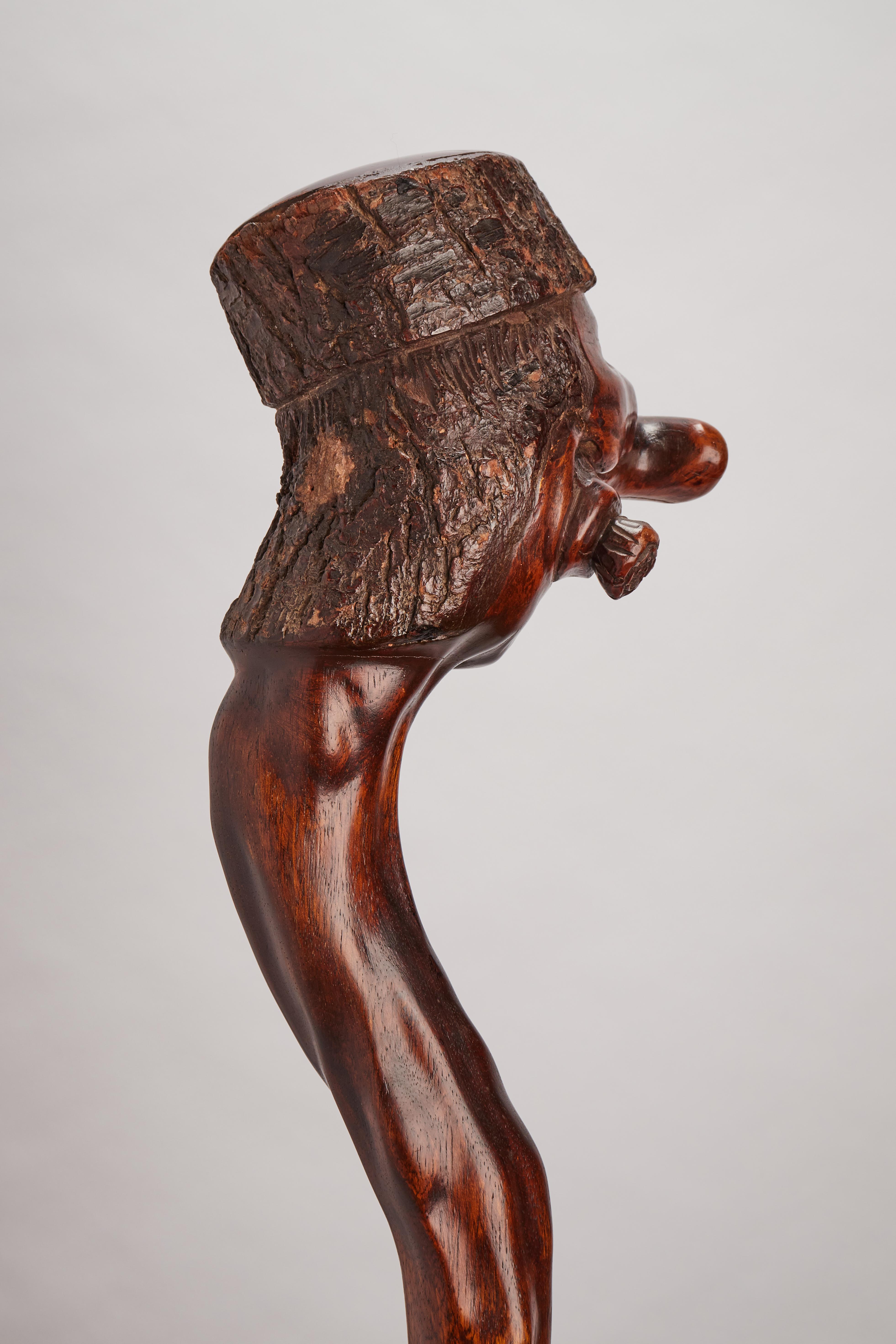 British Folk Art Walking Stick, England, 1850