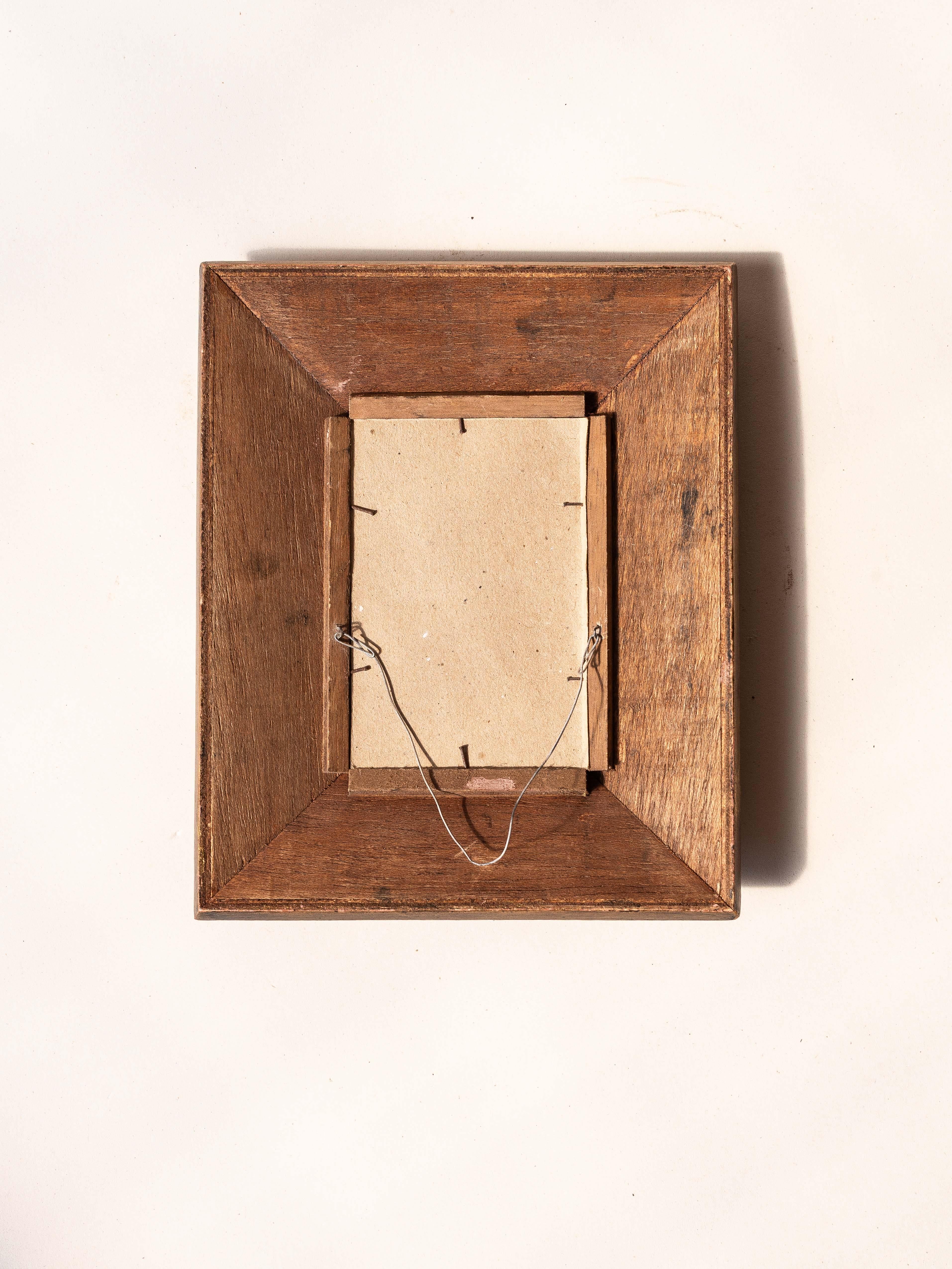 Miroir mural d'artisanat, motifs floraux peints à la main et cadre doré, Pérou 1970 en vente 3