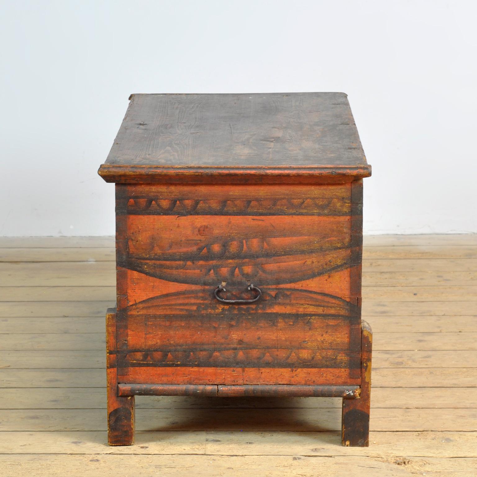 Cofre nupcial de arte popular, anno 1852 en venta 2