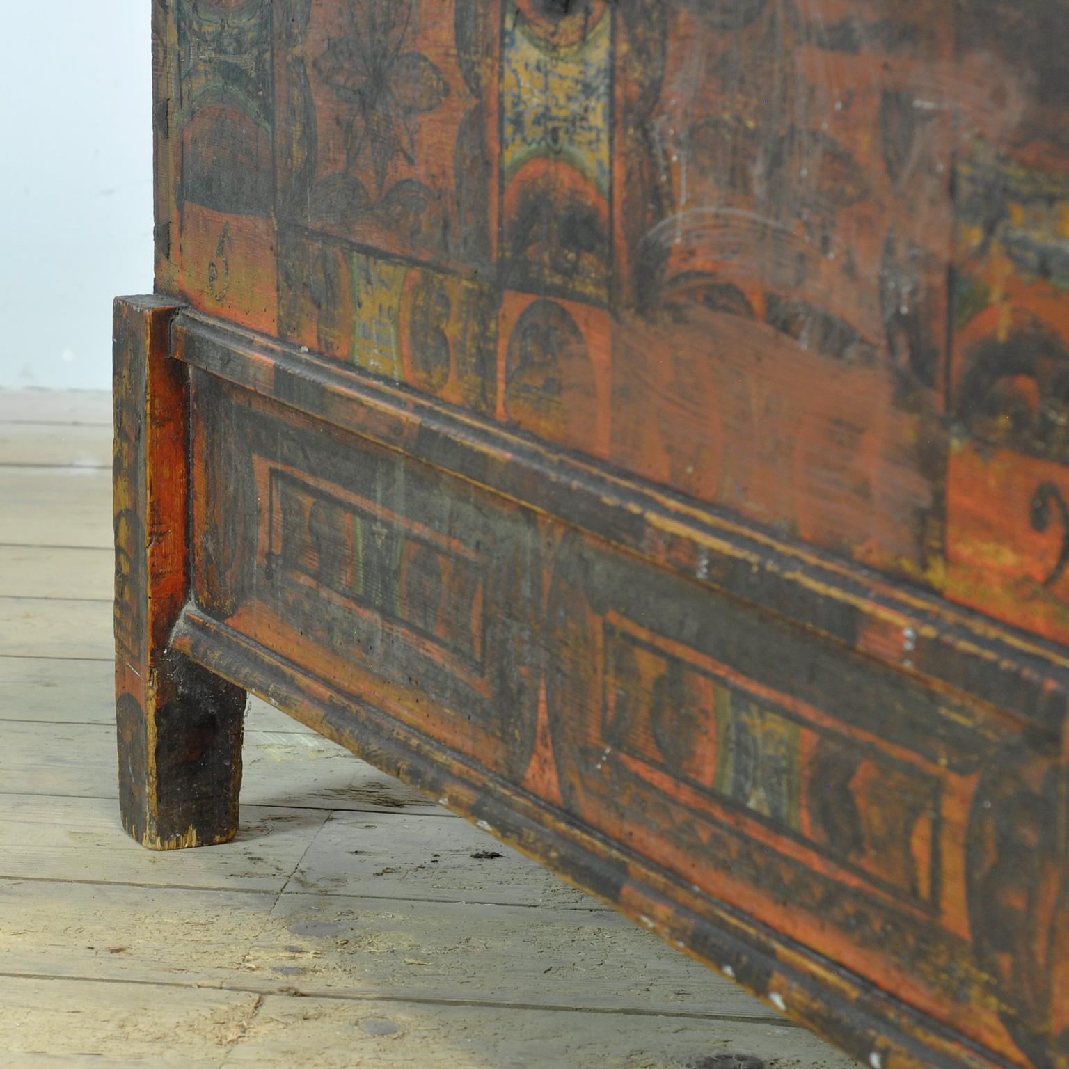 Cofre nupcial de arte popular, anno 1852 en venta 5