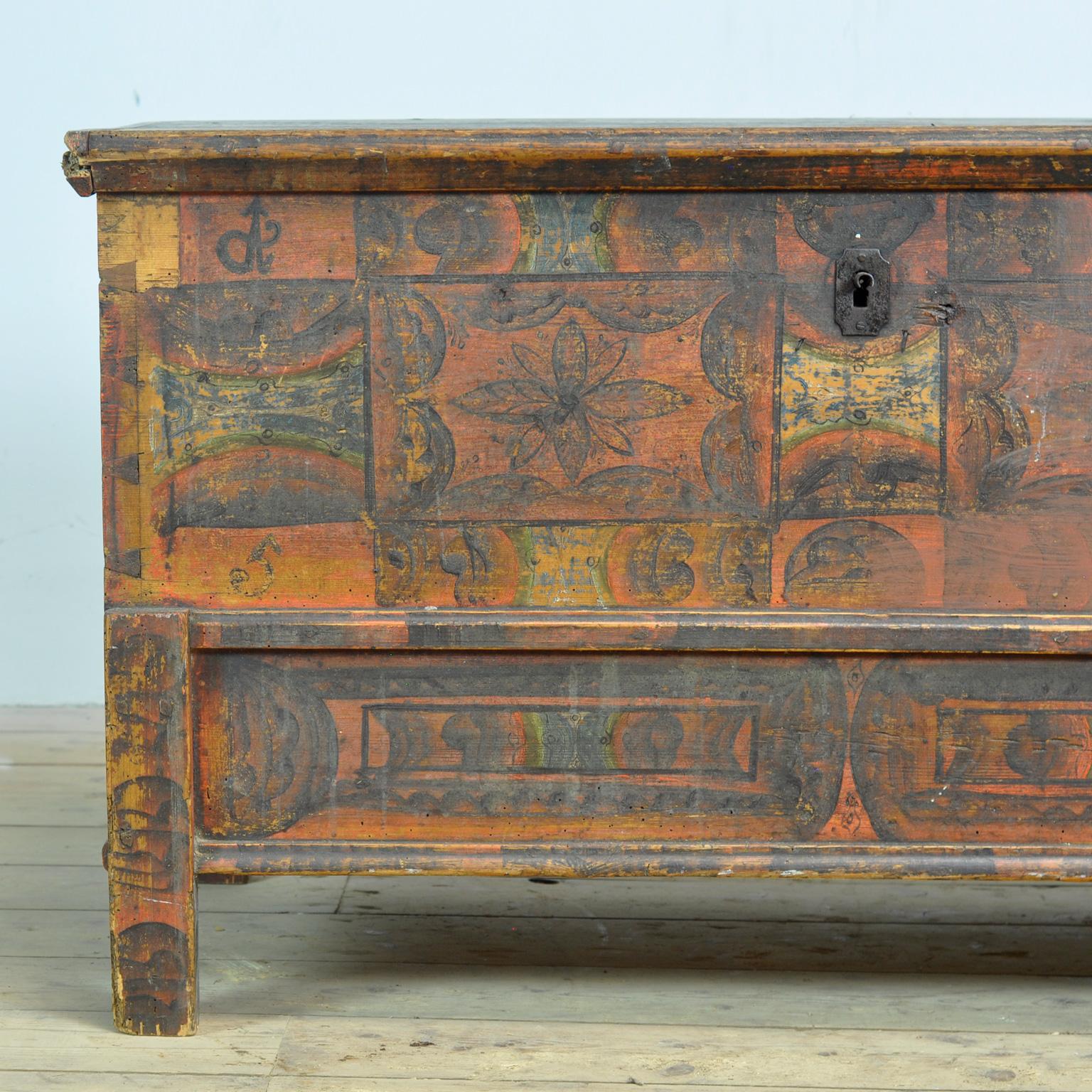 Cofre nupcial de arte popular, anno 1852 en venta 6