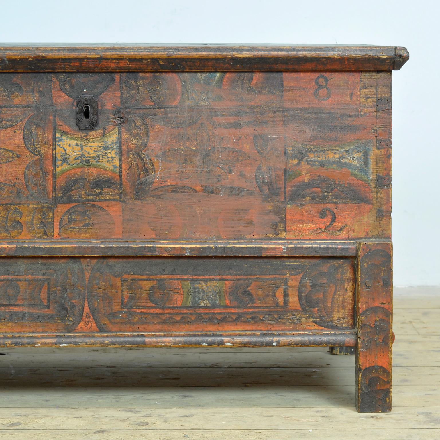 Cofre nupcial de arte popular, anno 1852 en venta 7