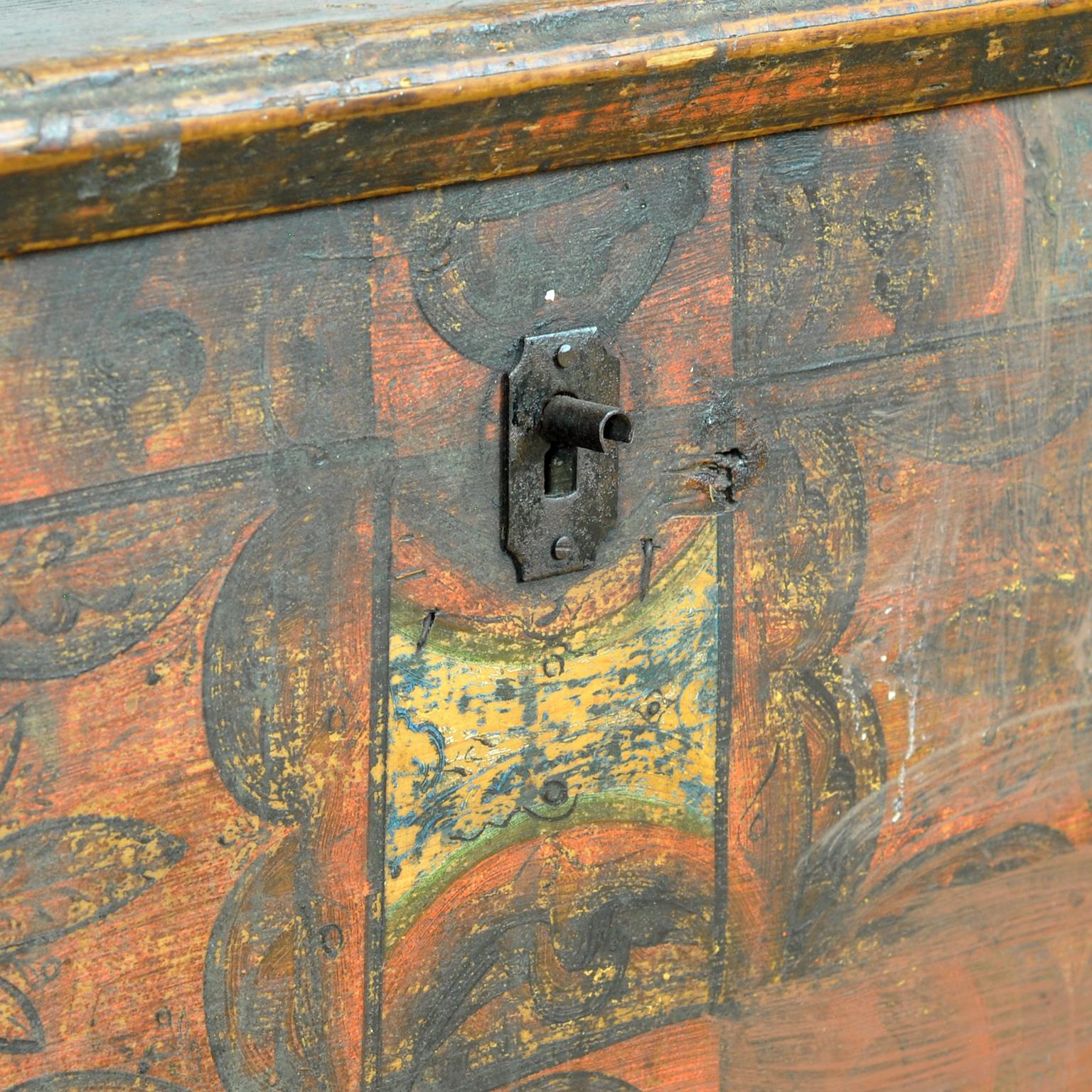 Cofre nupcial de arte popular, anno 1852 en venta 8