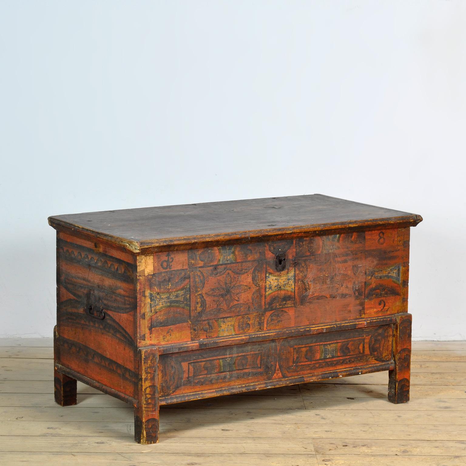 Cofre nupcial de arte popular, anno 1852 Arte popular en venta