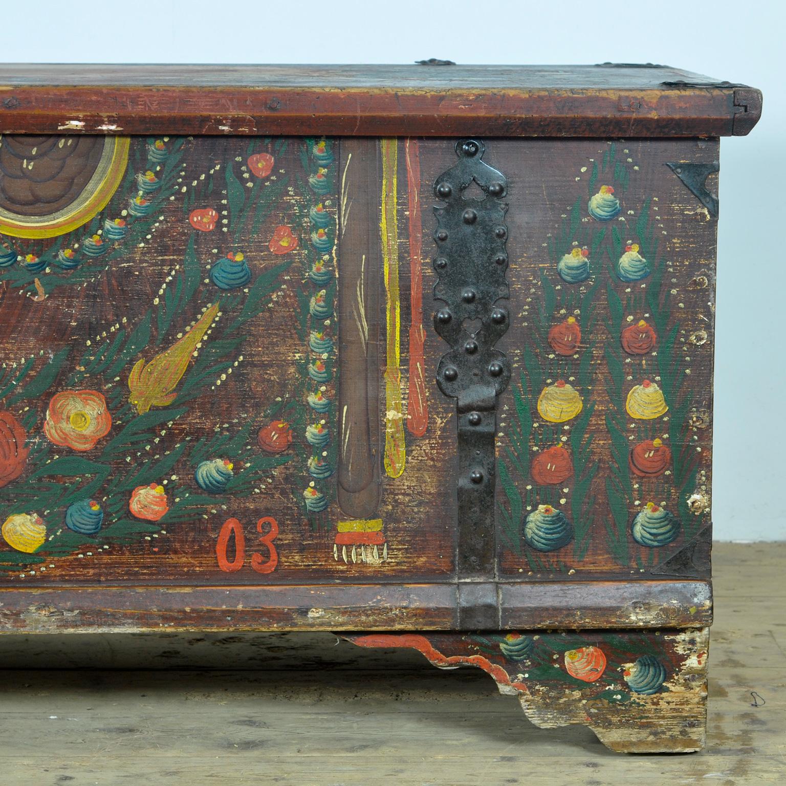 Folk Art Wedding Chest, Anno 1903 For Sale 8