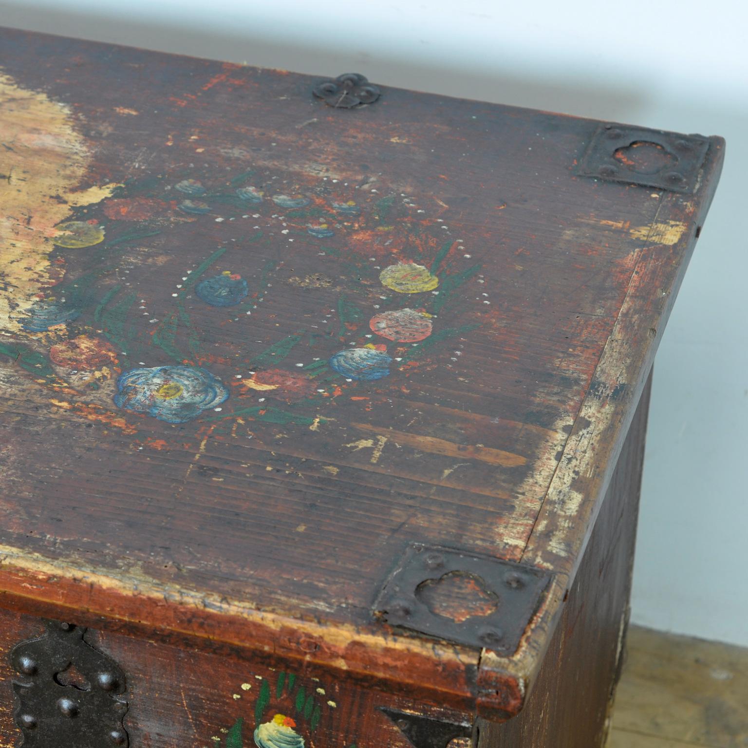 Folk Art Wedding Chest, Anno 1903 For Sale 2