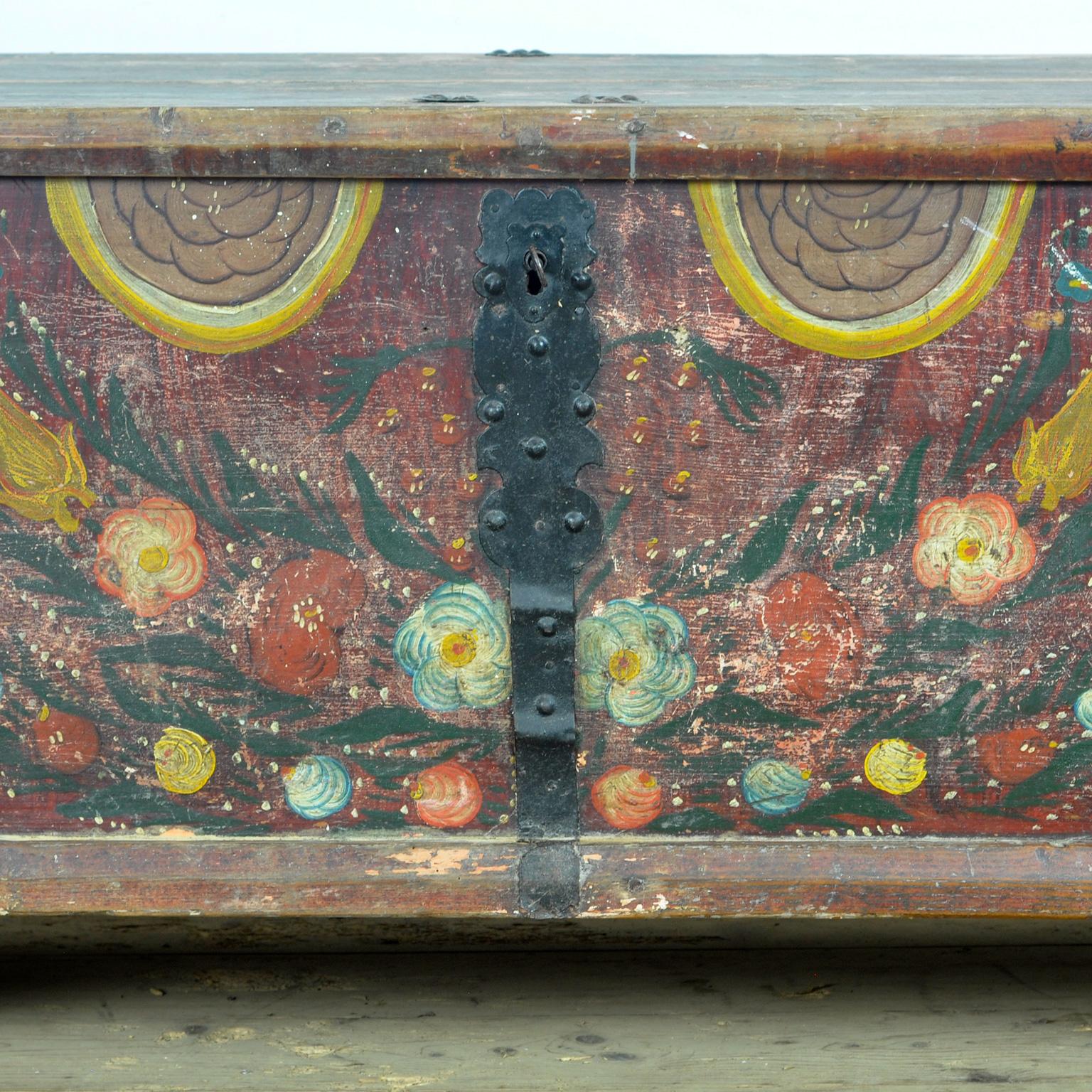 Folk Art Wedding Chest, Anno 1905 For Sale 6