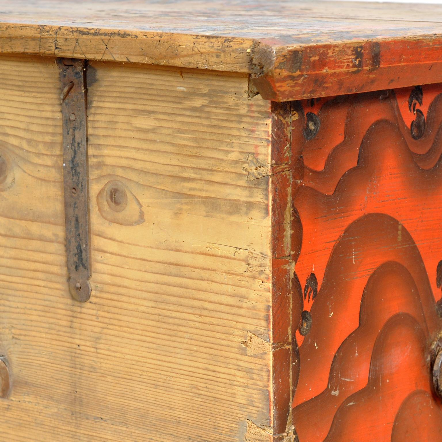 Folk Art Wedding Chest, circa 1850 For Sale 10