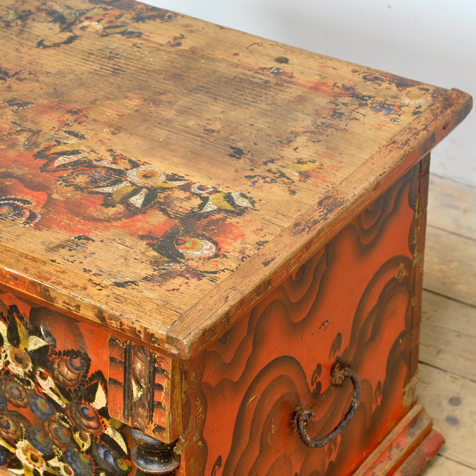 Folk Art Wedding Chest, circa 1850 For Sale 1