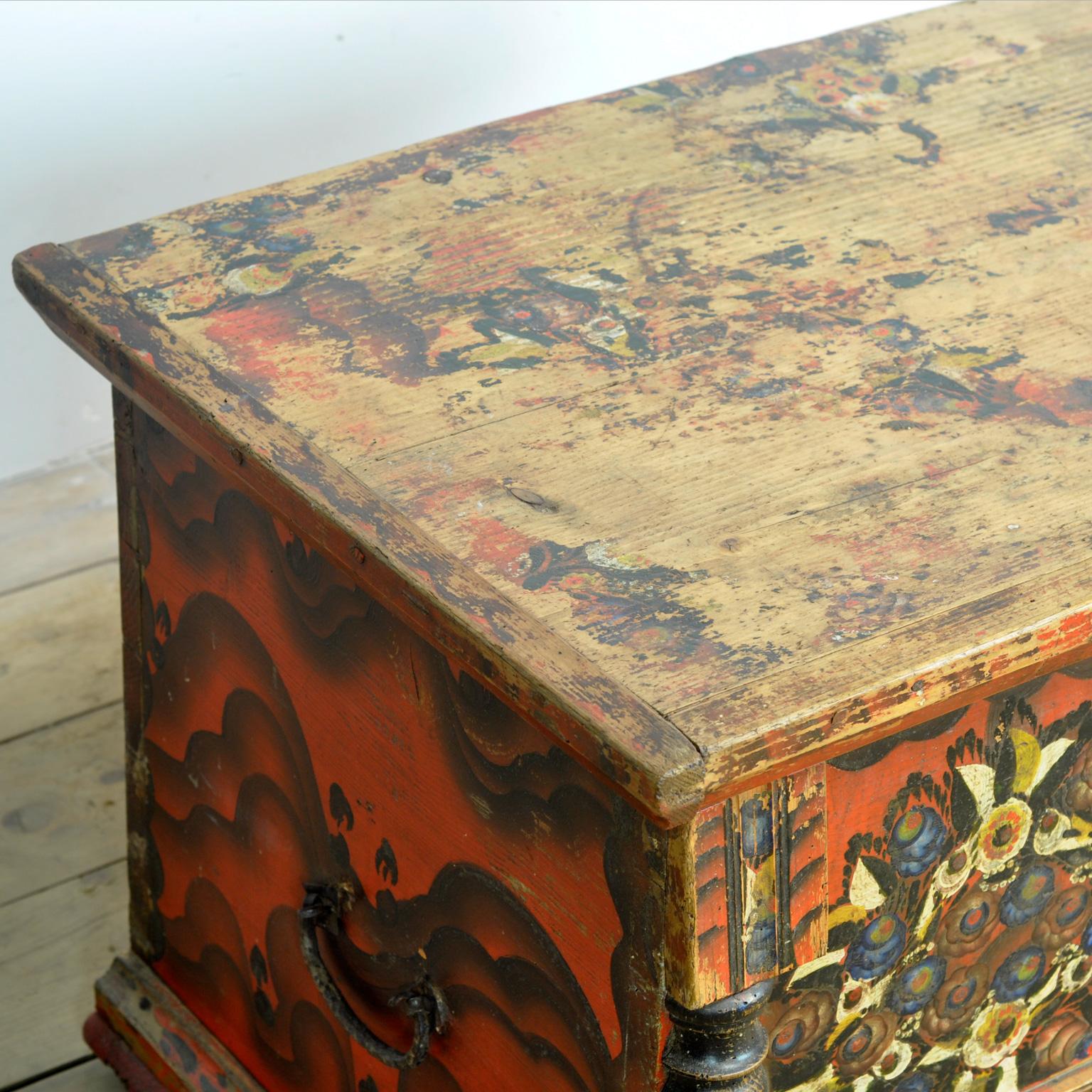 Folk Art Wedding Chest, circa 1850 For Sale 2