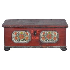 Folk art wedding chest from 1849