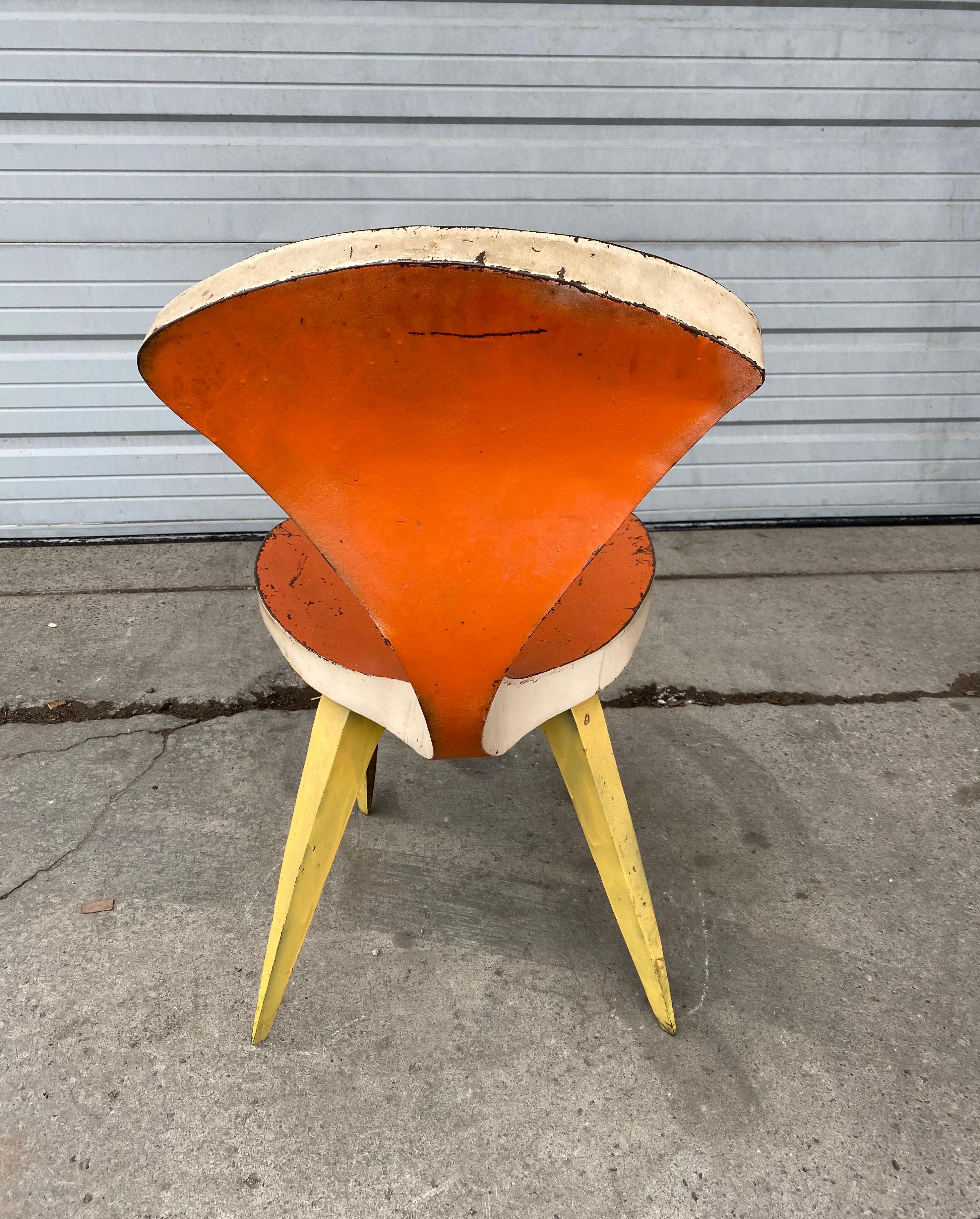 Chaise artisanale en acier soudé faite à la main/conçue à la manière de Norman Cherner Abîmé - En vente à Buffalo, NY