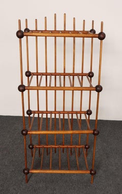 Folk Art Whimsy Stick and Ball Spindle Shelf / Etagere