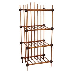 Folk Art Whimsy Stick and Ball Spindle Shelf / Etagere
