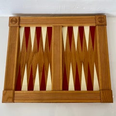 Folk Art Wood Backgammon Board