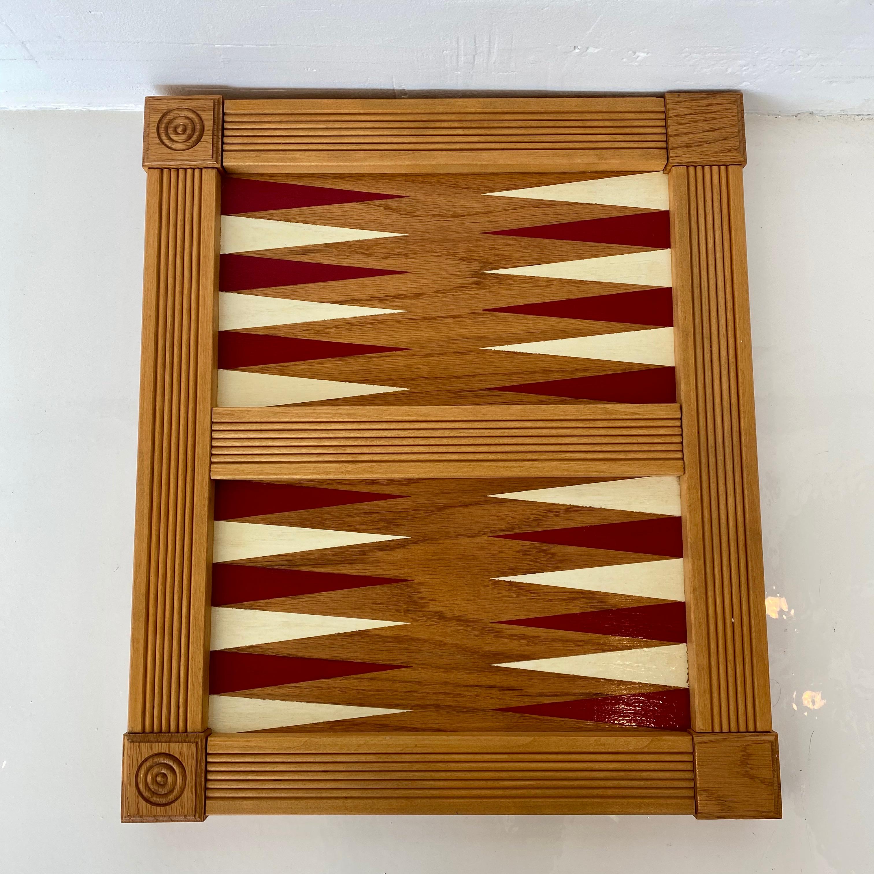 Folk Art Wood Backgammon Board In Good Condition In Los Angeles, CA