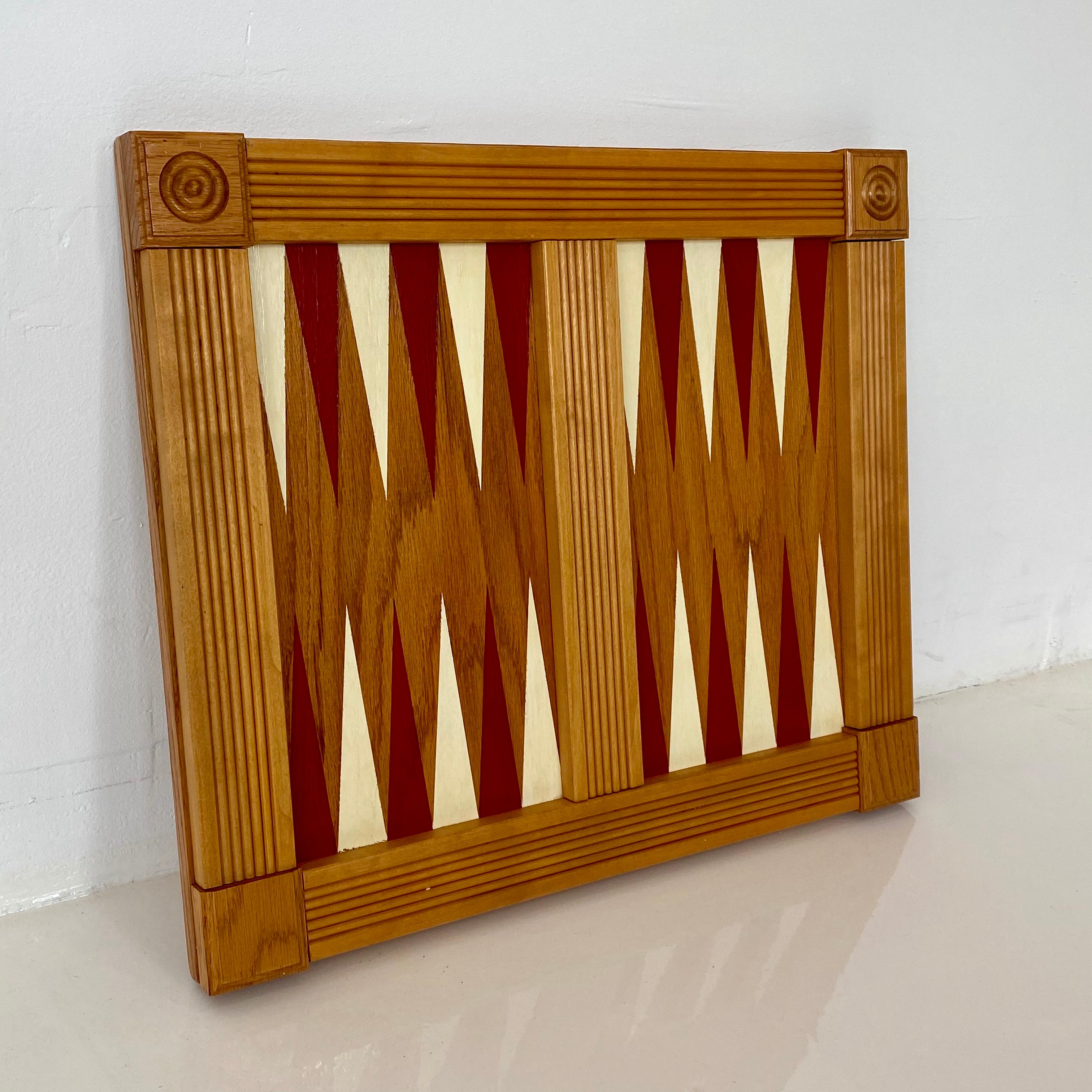 Folk Art Wood Backgammon Board 2