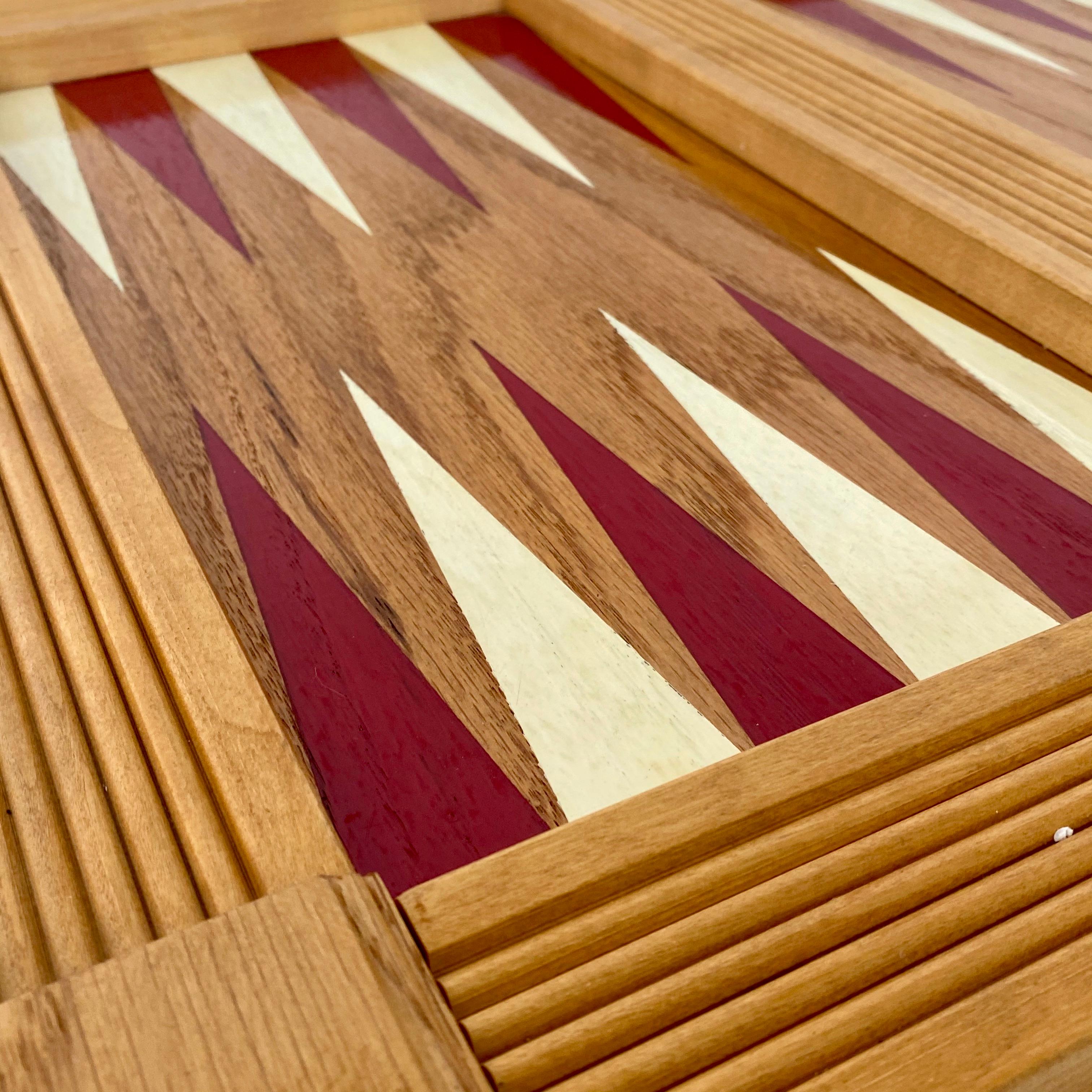 Folk Art Wood Backgammon Board 3