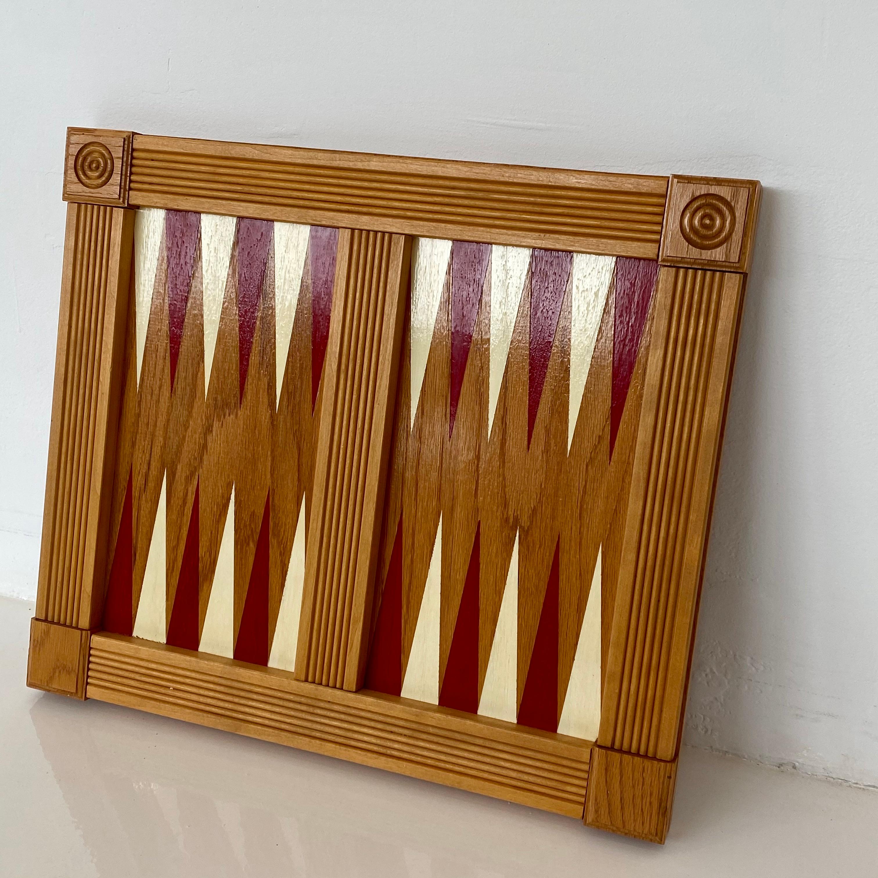 Folk Art Wood Backgammon Board 4