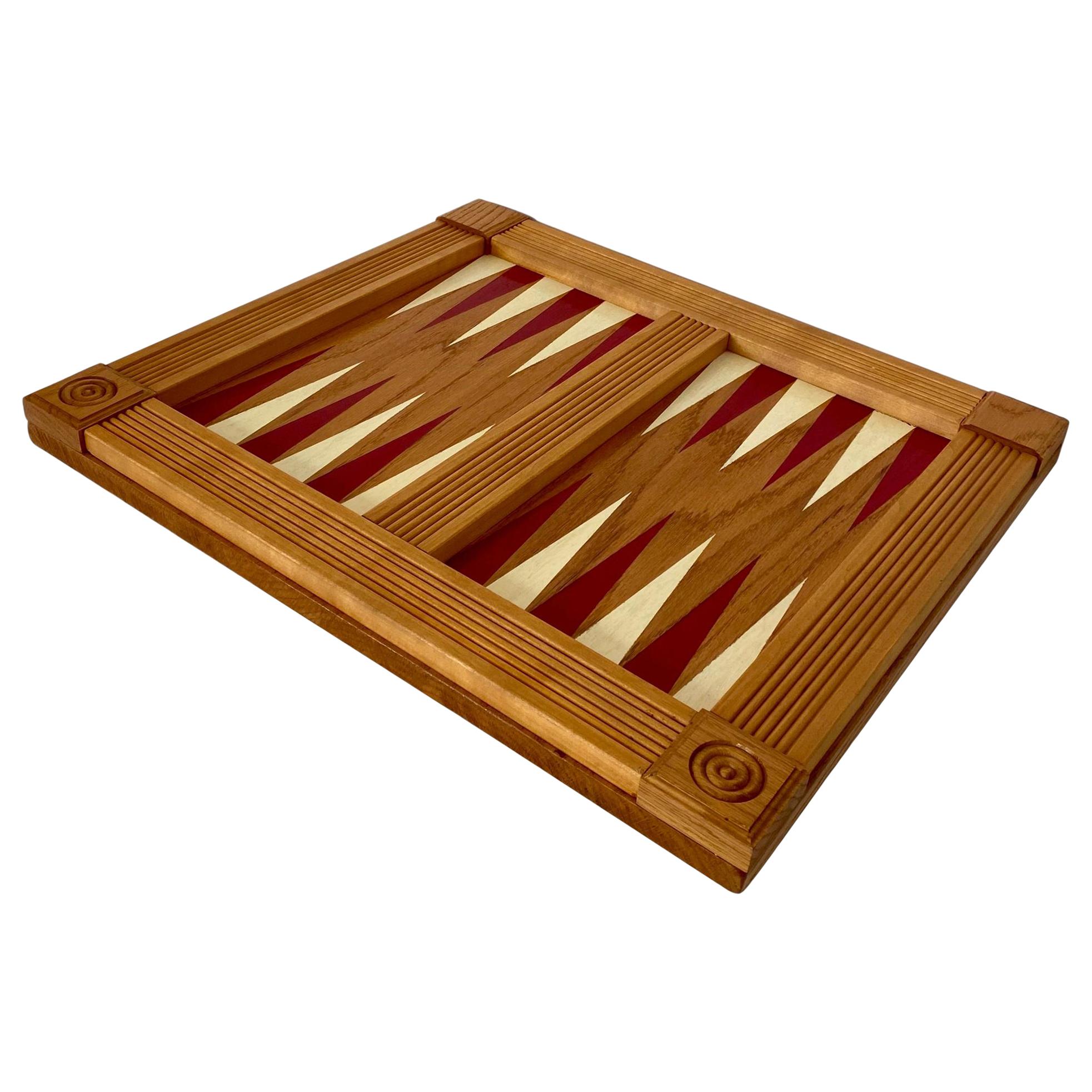 Folk Art Wood Backgammon Board