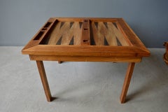 Folk Art Wood Backgammon Table