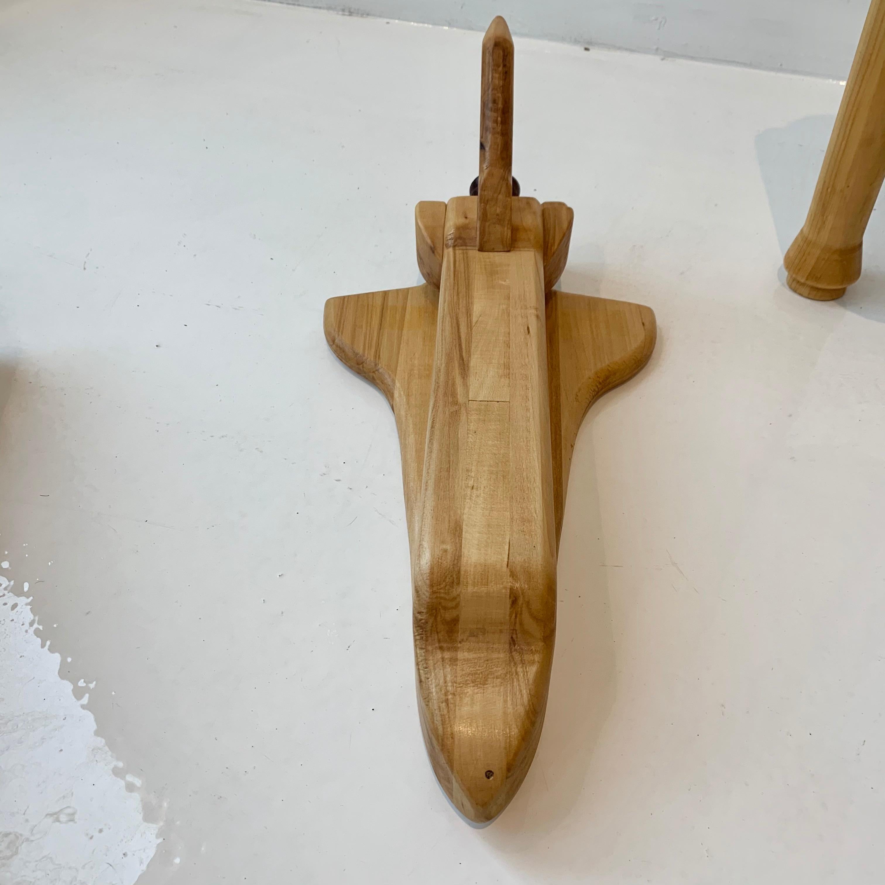 Folk Art Wood Space Shuttle 5