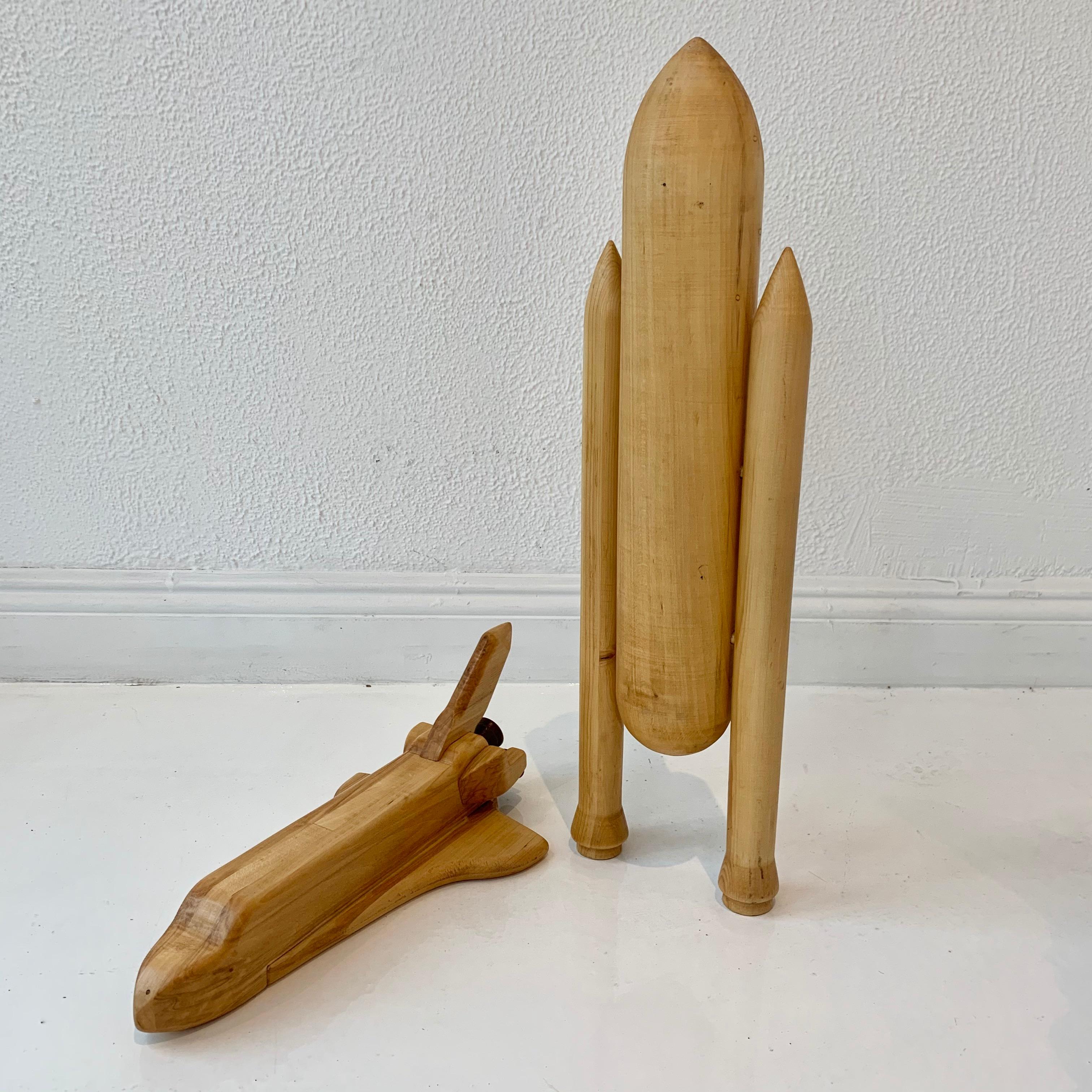 American Folk Art Wood Space Shuttle