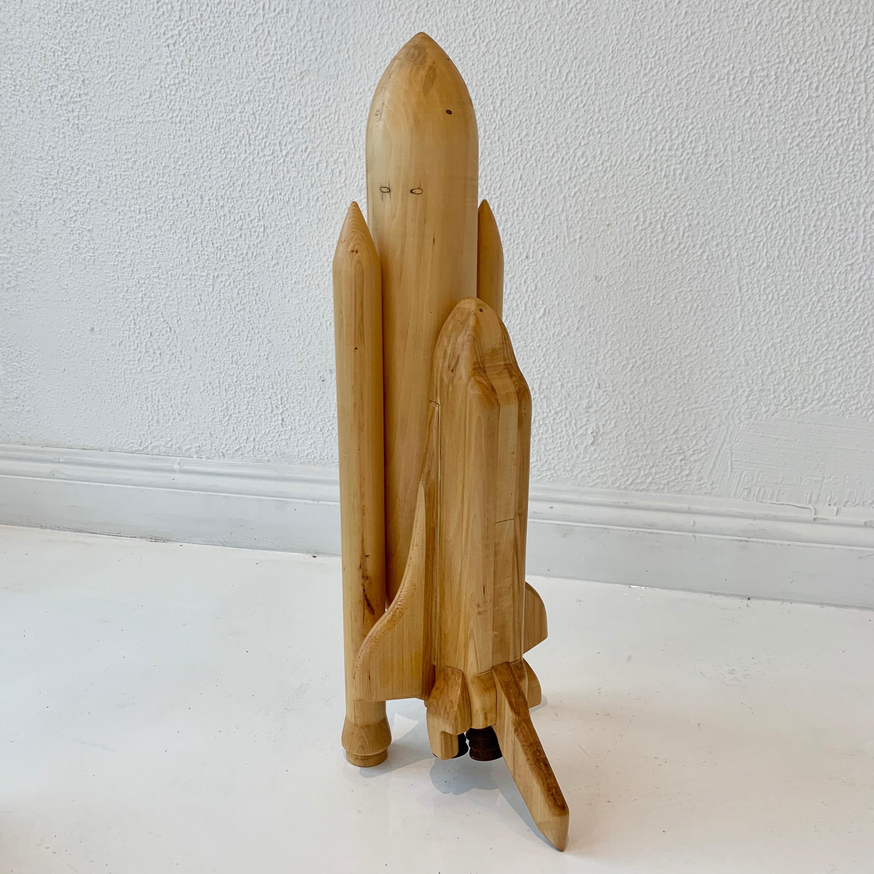 Late 20th Century Folk Art Wood Space Shuttle