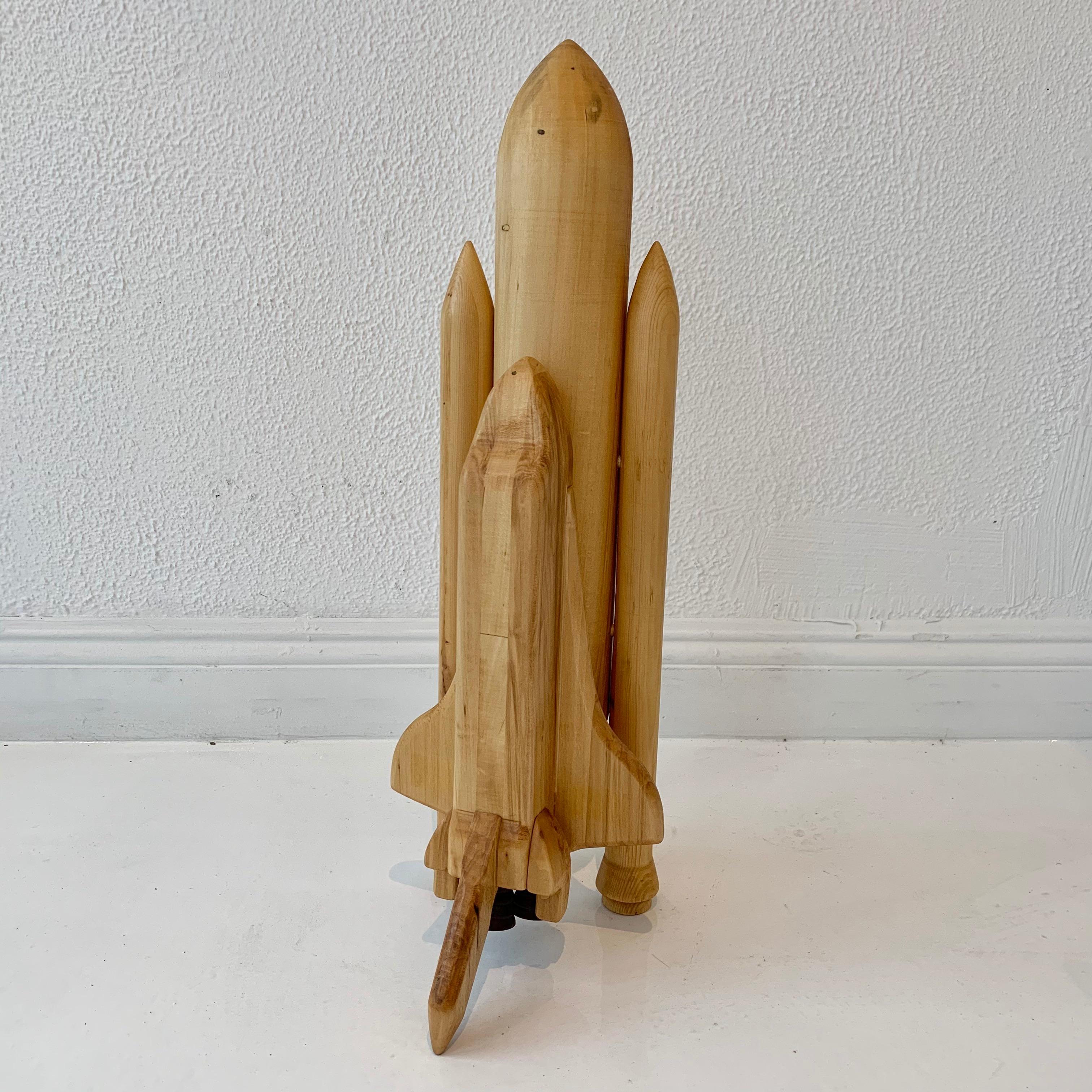 Folk Art Wood Space Shuttle 1