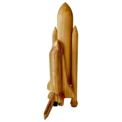 Folk Art Wood Space Shuttle