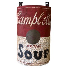 Scultura da parete Folk Art Wood / Tin "Campbell "s Soup Can"