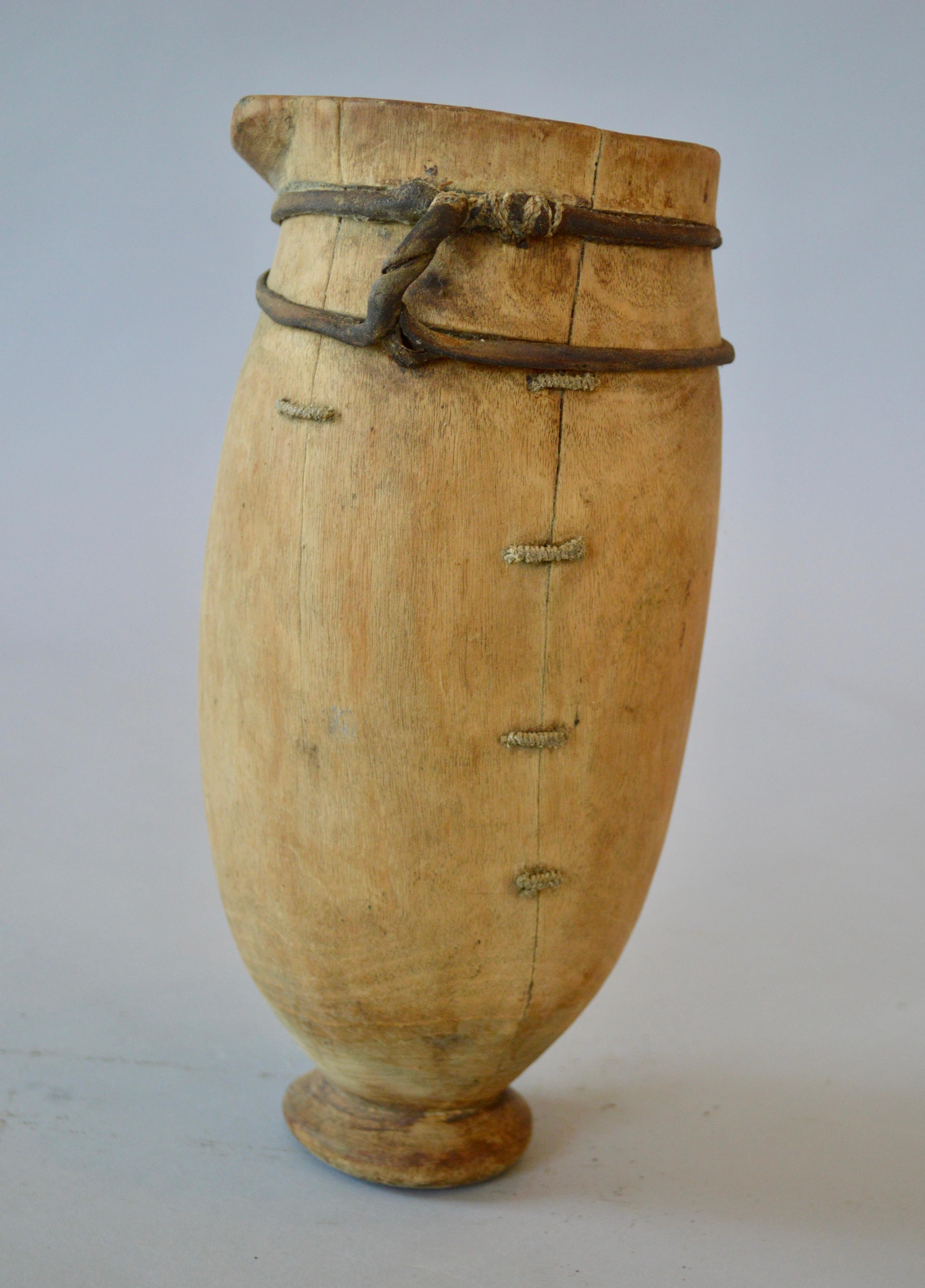 Swedish Folk Art Wooden Jar For Sale