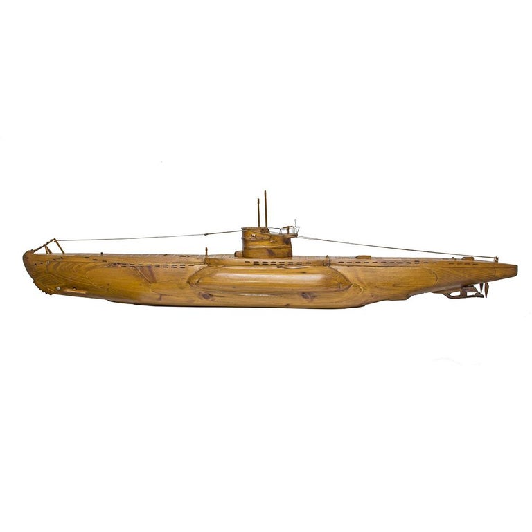 Folk Art Wooden Submarine at 1stDibs
