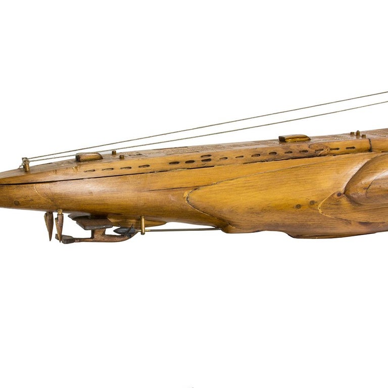 Folk Art Wooden Submarine at 1stDibs