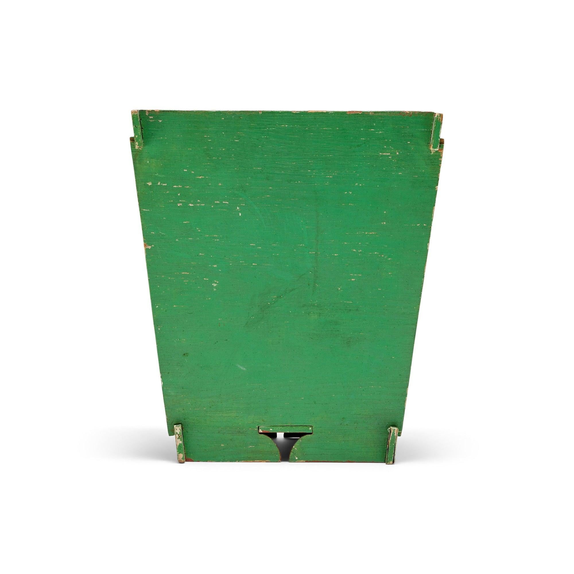 American Folk Art Wooden Trash Can from USA For Sale