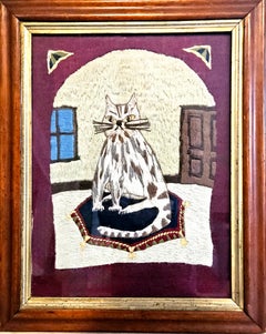 Folk Art Woolwork of a Ship's Cat