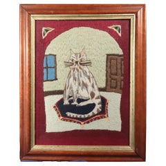 Folk Art Woolwork of a Ship's Cat
