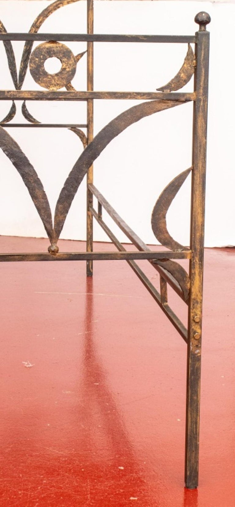 Folk Art Wrought Iron Bed For Sale at 1stDibs