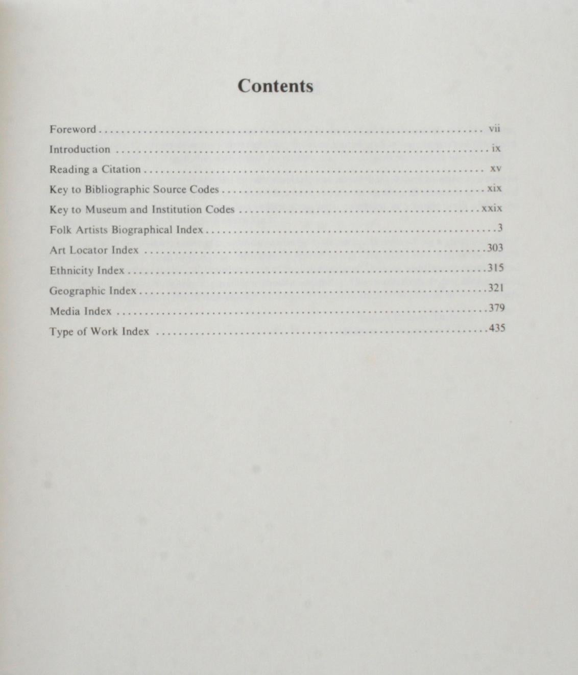 Paper Folk Artists Biographical Index, First Edition For Sale