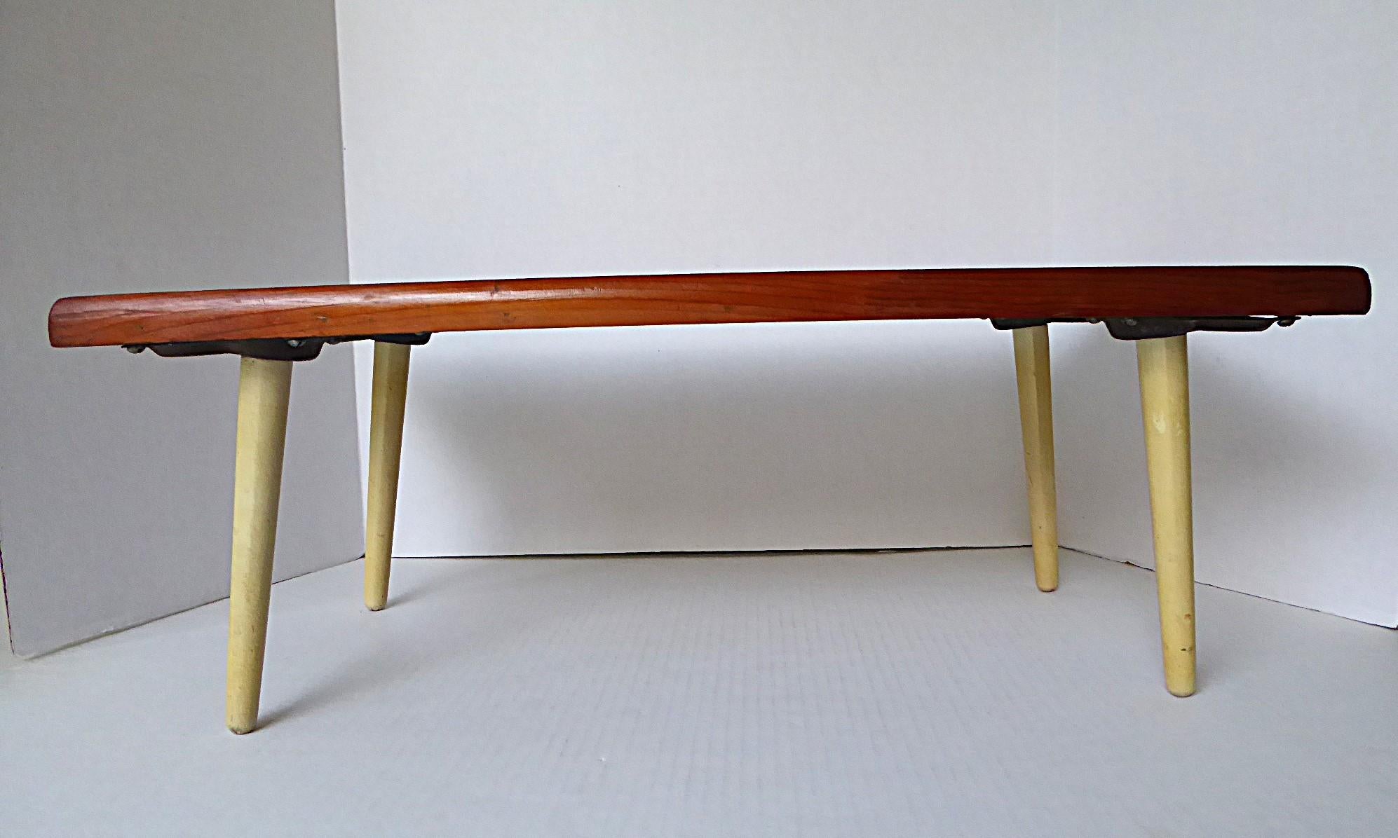 Folk Arts Low Side / Breakfast Matchsticks Table by Thomas McAulay 1971 In Good Condition For Sale In Miami, FL