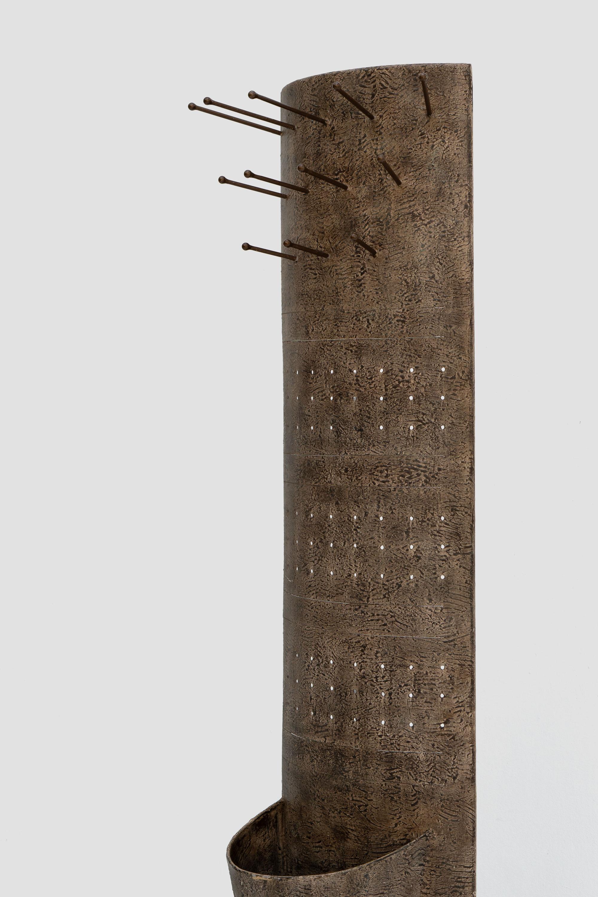 Folk Craft Brutalist Hall Stand / Floor Lamp, c.1980 In Good Condition For Sale In Surbiton, GB