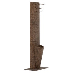 Folk Craft Brutalist Hall Stand / Floor Lamp, c.1980