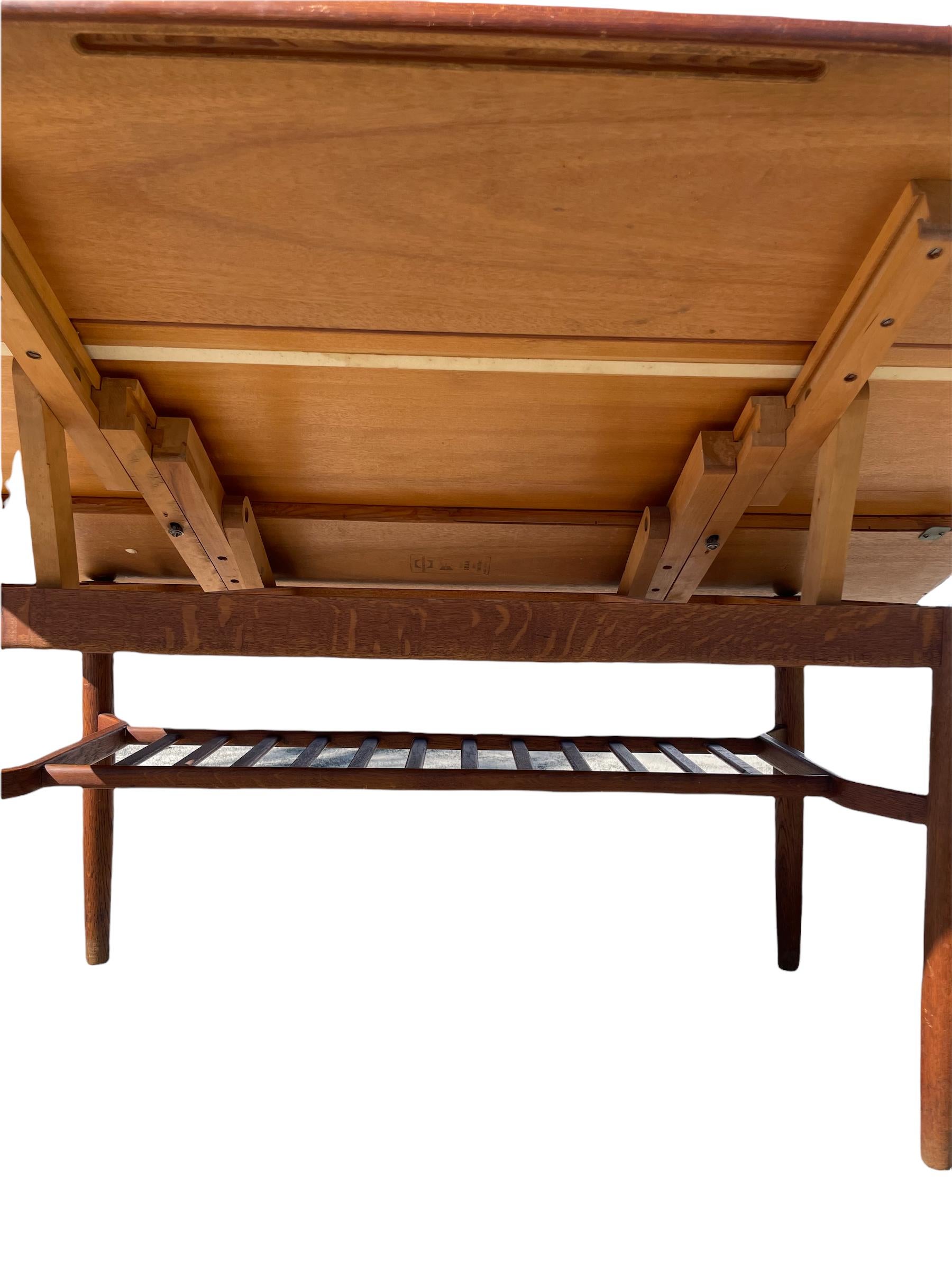 Mid-20th Century Folk Ohlsson Tingströms 1950, Teak Metamorphic Coffee/ Diner Table Model Sesam