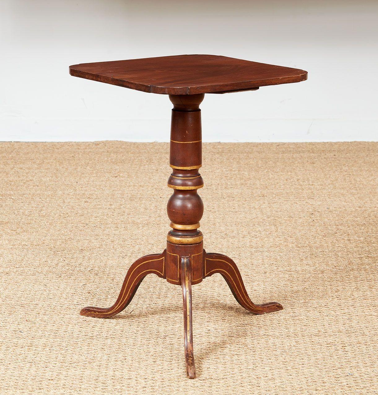 Folk Painted Early 19th c. Pedestal Table For Sale 5