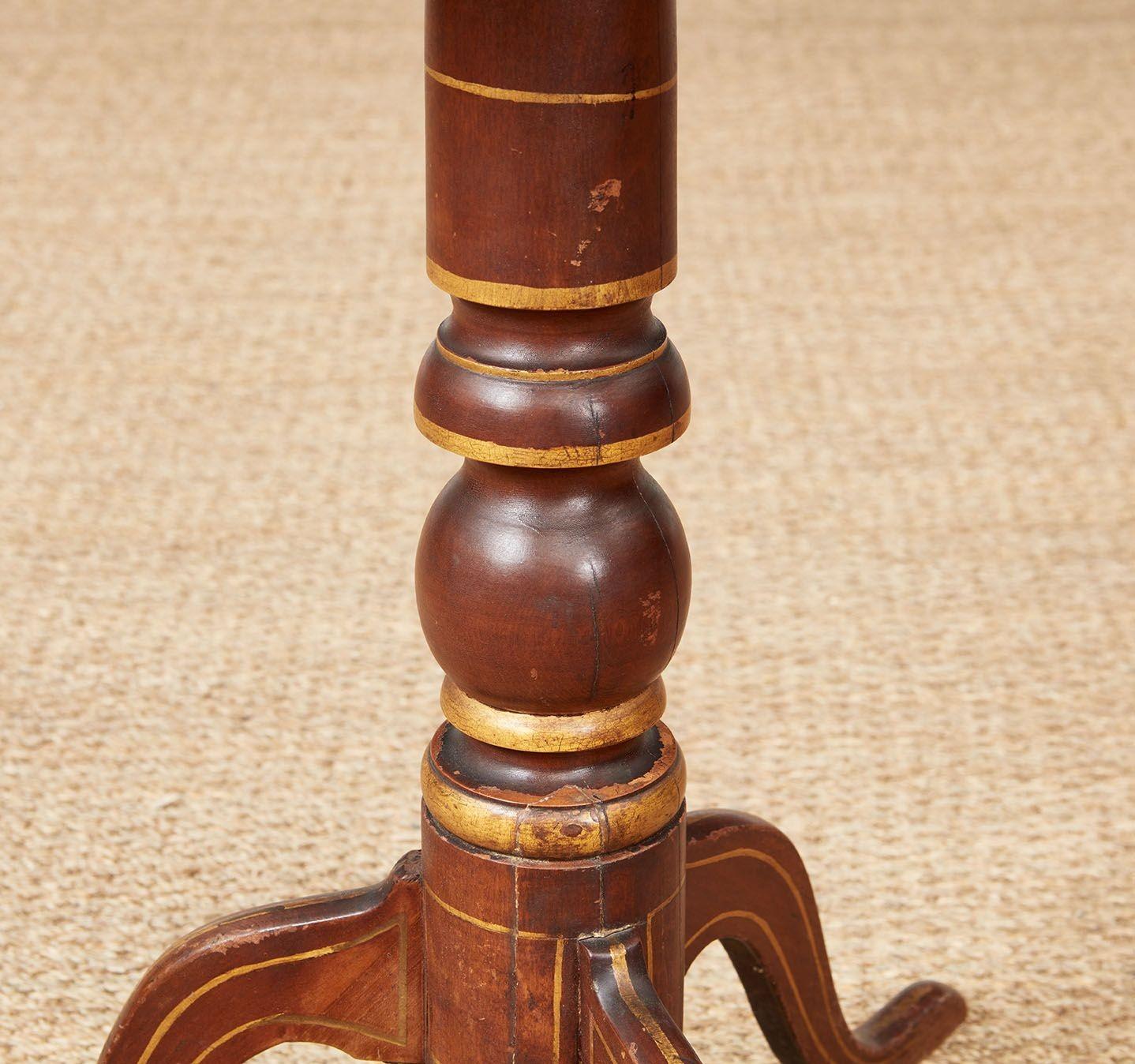 Folk Painted Early 19th c. Pedestal Table In Good Condition For Sale In Greenwich, CT