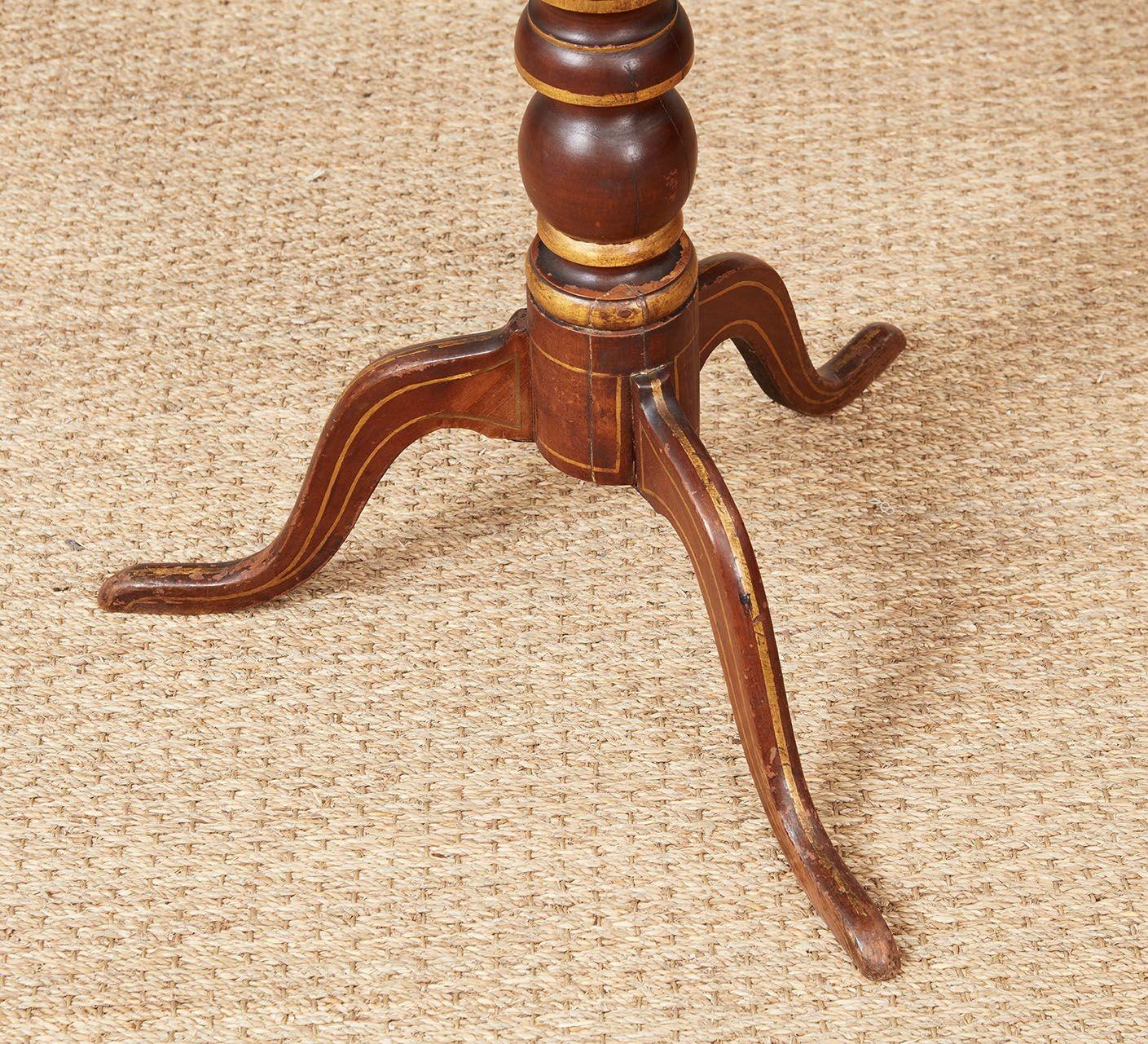 Early 19th Century Folk Painted Early 19th c. Pedestal Table For Sale