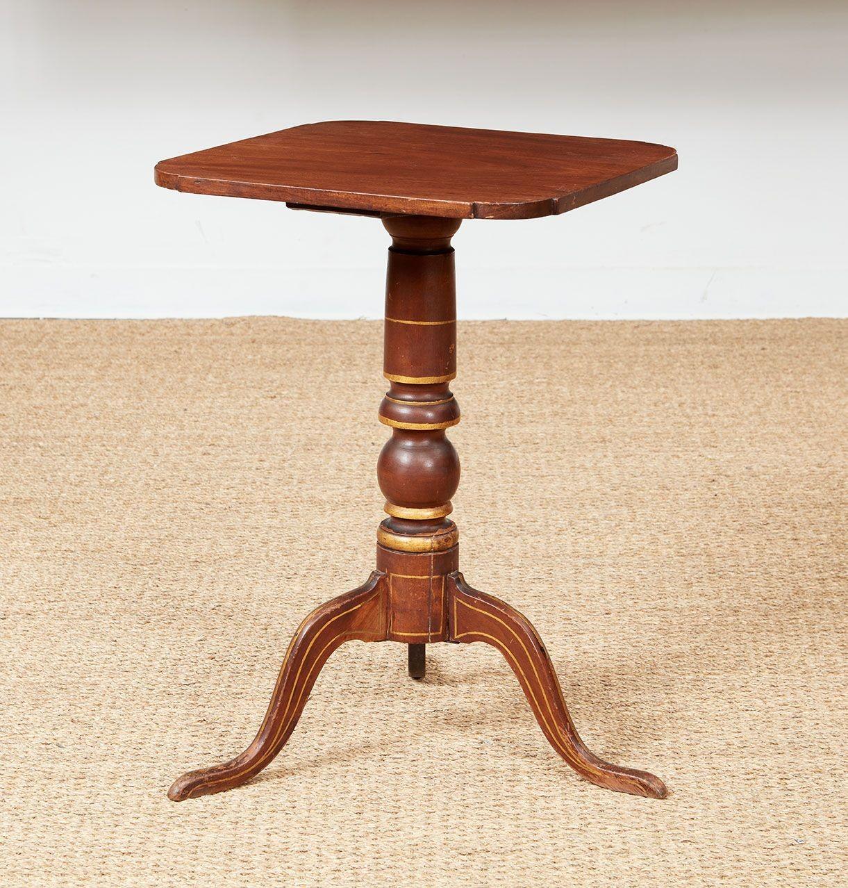 Folk Painted Early 19th c. Pedestal Table For Sale 2
