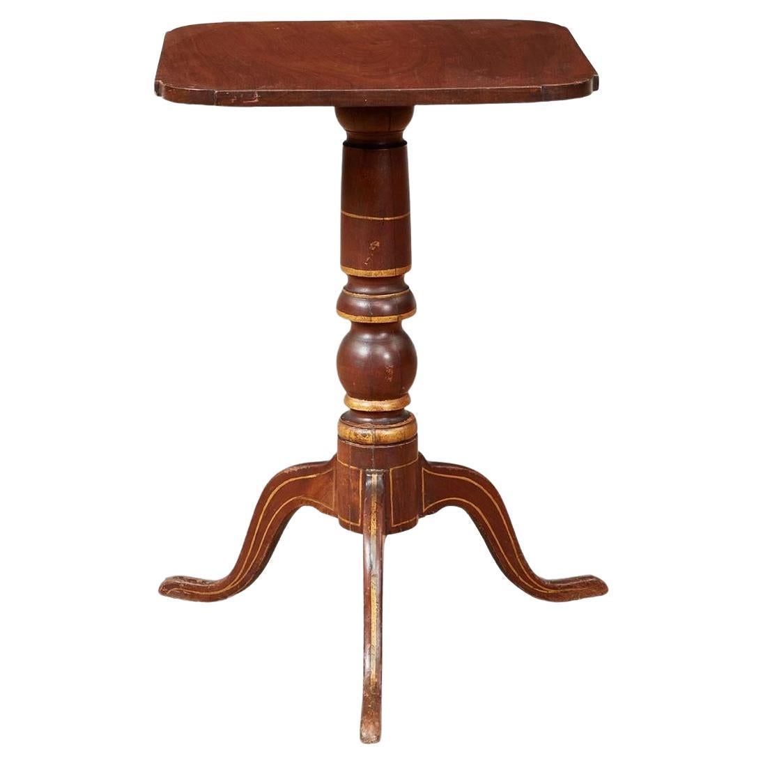 Folk Painted Early 19th c. Pedestal Table